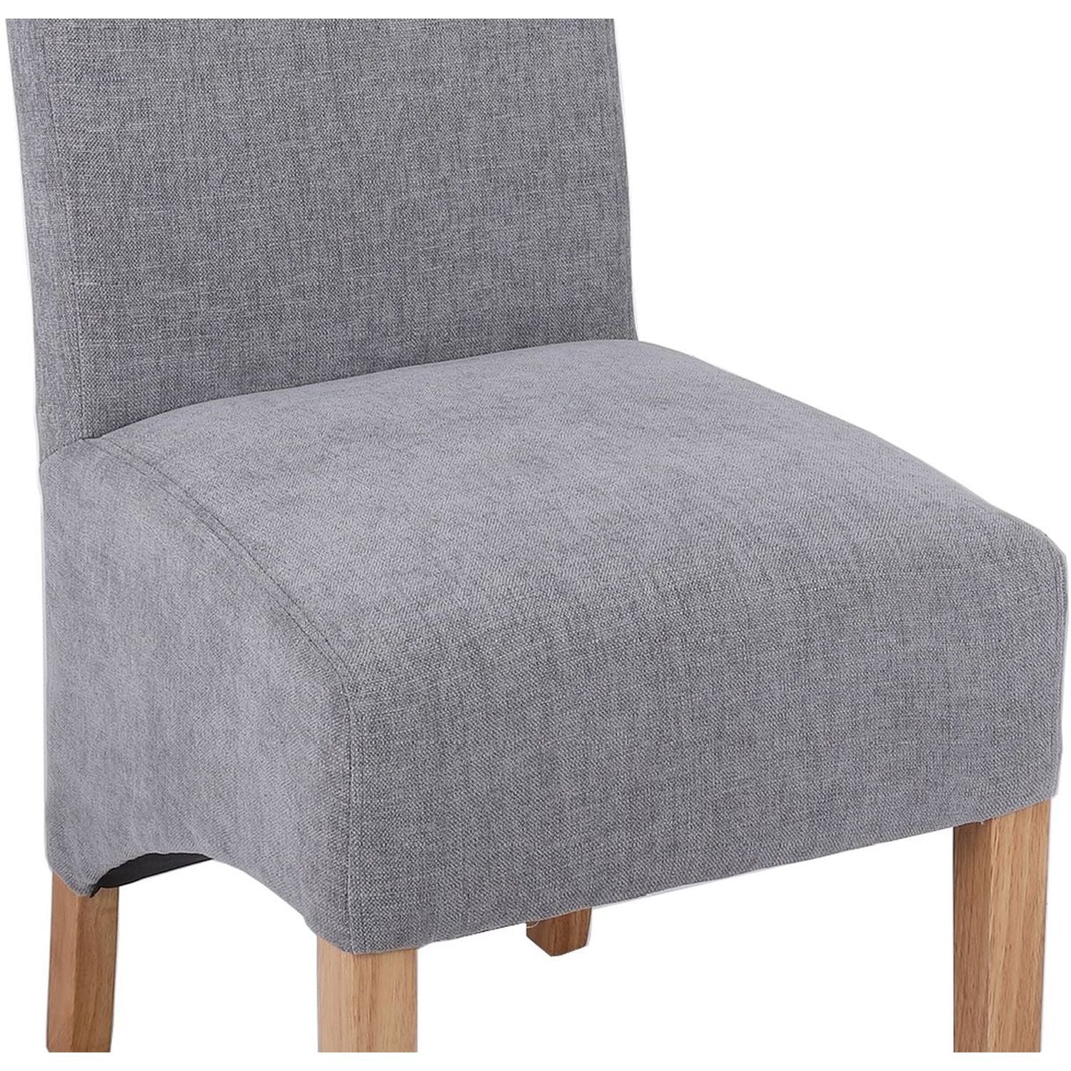 Trimpley Fabric Scroll Back Dining Chair - Light Grey