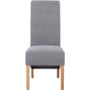 Trimpley Fabric Scroll Back Dining Chair - Light Grey