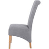 Trimpley Fabric Scroll Back Dining Chair - Light Grey
