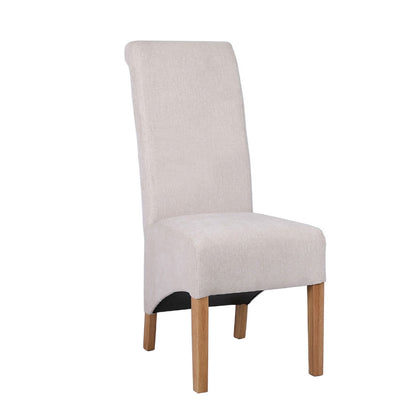 New Trimpley Fabric Scroll Back Dining Chair - Natural