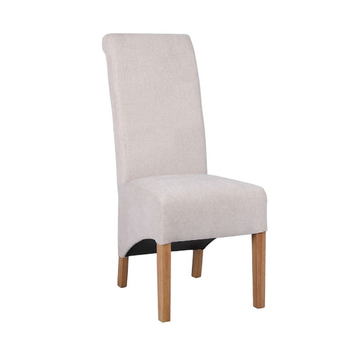 Trimpley Fabric Scroll Back Dining Chair - Natural