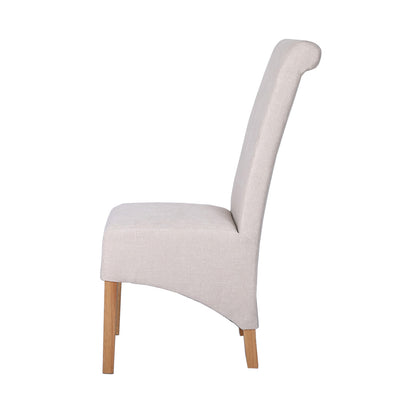 New Trimpley Fabric Scroll Back Dining Chair - Natural