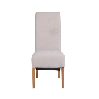 New Trimpley Fabric Scroll Back Dining Chair - Natural