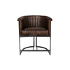 Covent Leather & Iron Chair - Brown