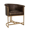 Montclair Dining Leather Chair - Brown with Gold Metal