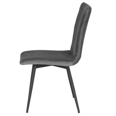 Soho Retro Dining Chair - Dark Grey Velvet
