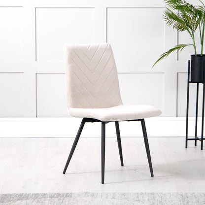 Soho Retro Dining Chair - Taupe Velvet