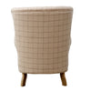 Arnie Fluted Wing Chair in Leather & Wool - Natural
