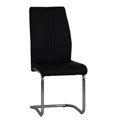 Sleek Black & Chrome Dining Chair