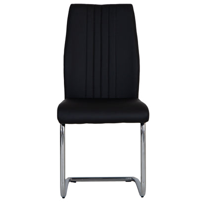 Sleek Black & Chrome Dining Chair