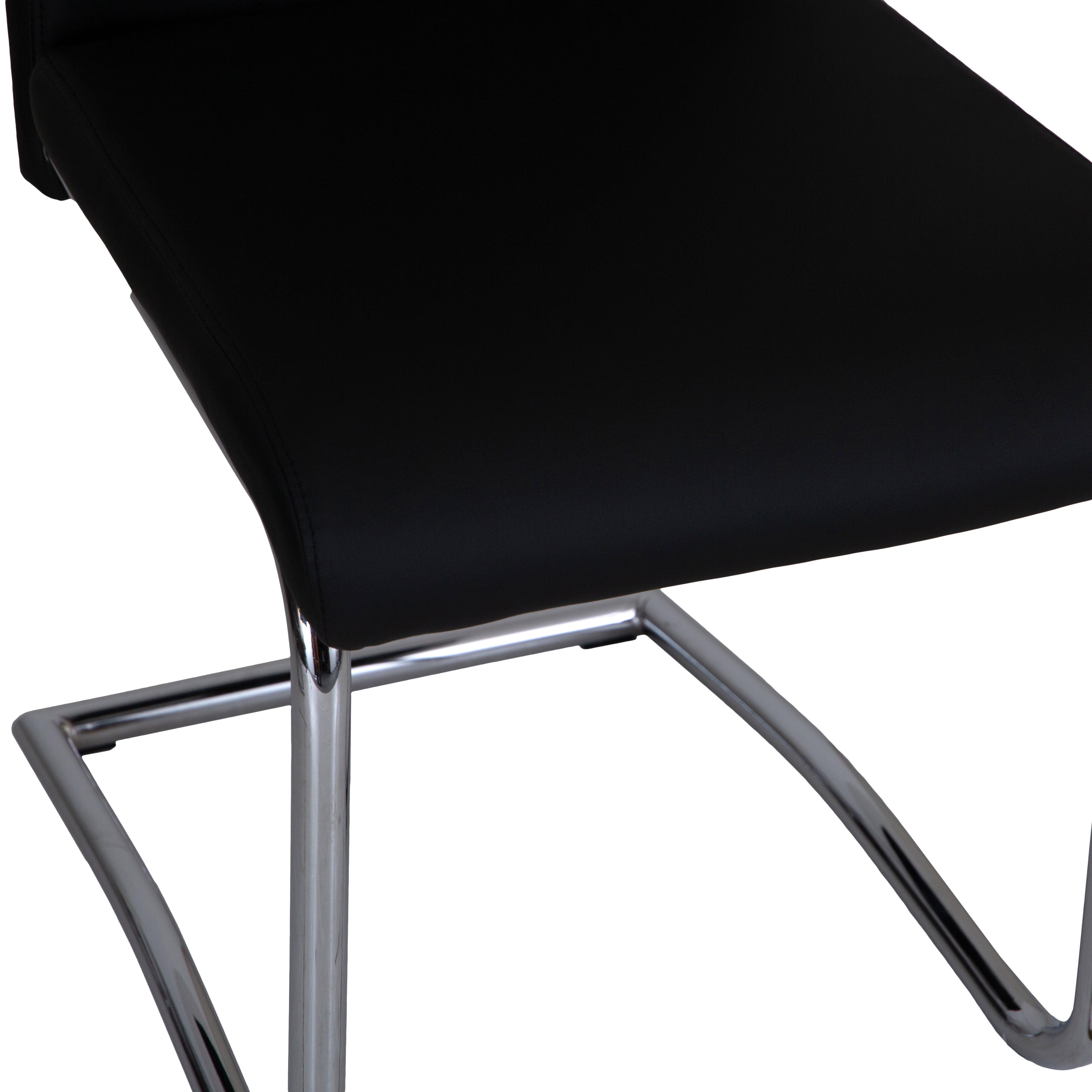 Sleek Black & Chrome Dining Chair