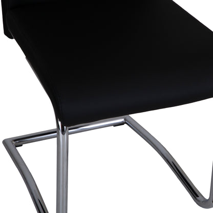 Sleek Black & Chrome Dining Chair