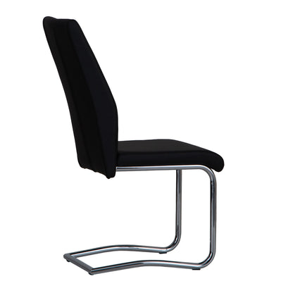Sleek Black & Chrome Dining Chair