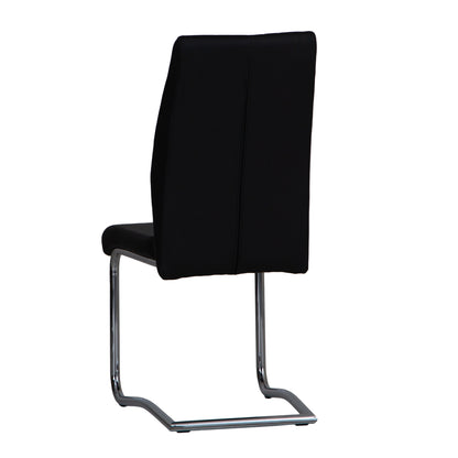 Sleek Black & Chrome Dining Chair