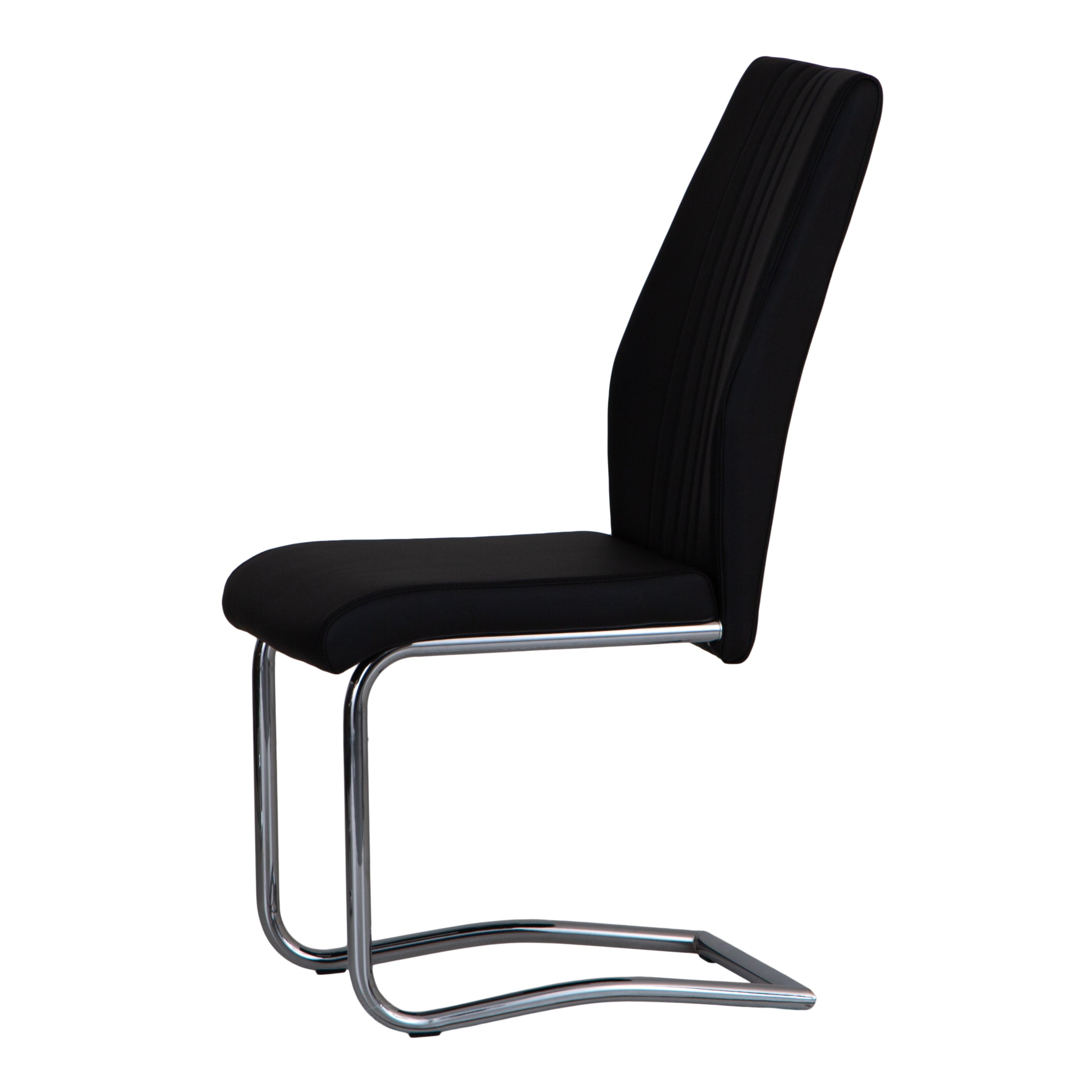 Sleek Black & Chrome Dining Chair