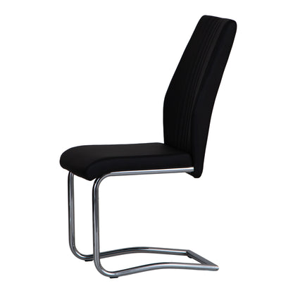 Sleek Black & Chrome Dining Chair