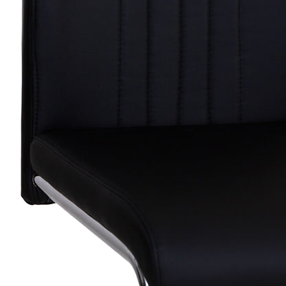 Sleek Black & Chrome Dining Chair