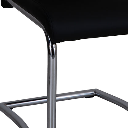 Sleek Black & Chrome Dining Chair