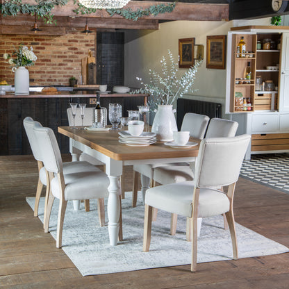 Country Living, White Painted & Oak - 1.3m Extending Dining Table