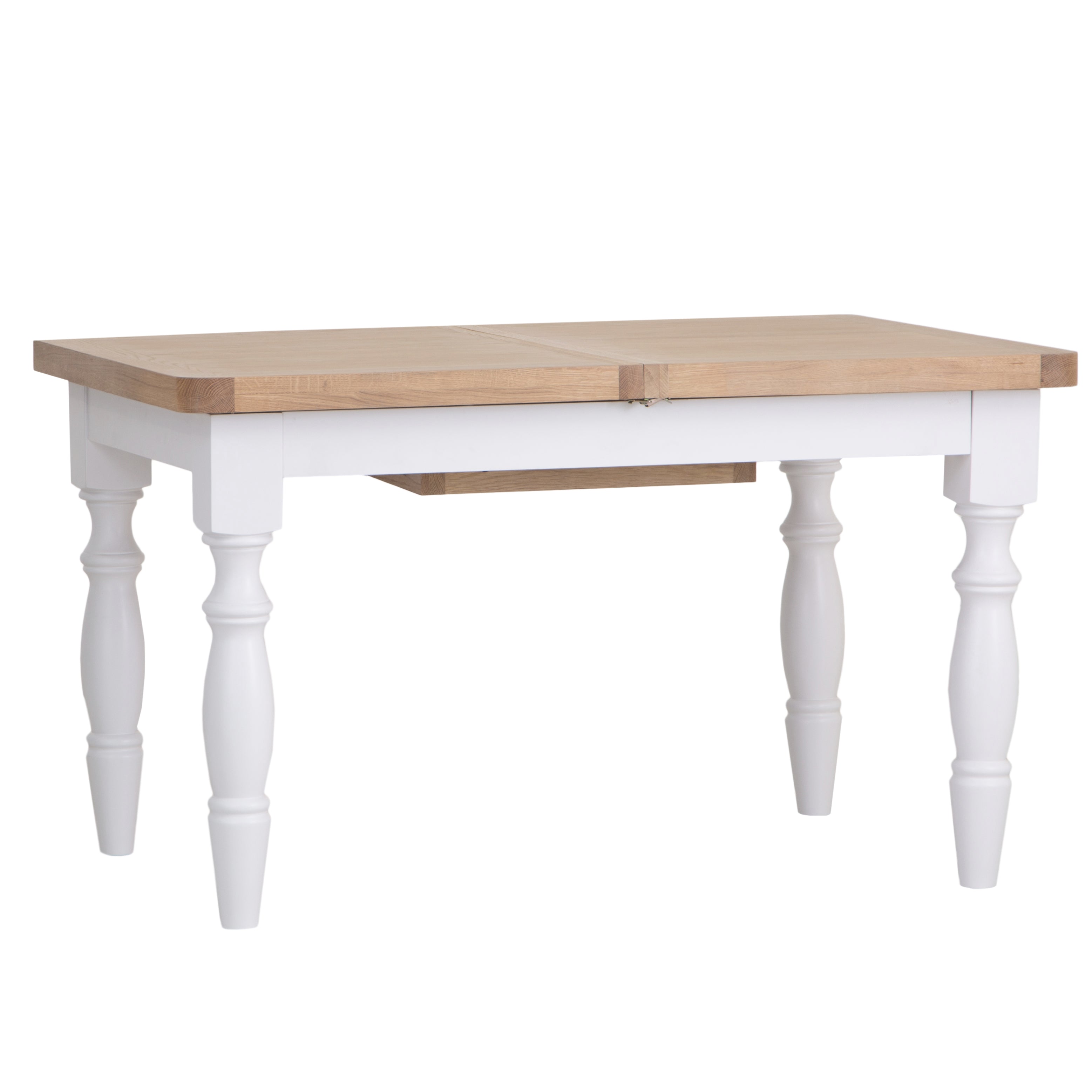 Country Living, White Painted & Oak - 1.3m Extending Dining Table