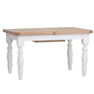 Country Living, White Painted & Oak - 1.3m Extending Dining Table