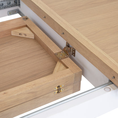 Country Living, White Painted & Oak - 1.3m Extending Dining Table