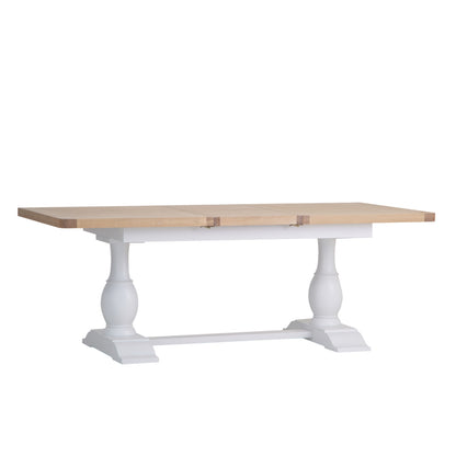 Country Living, White Painted & Oak - 1.6m Extending Dining Table