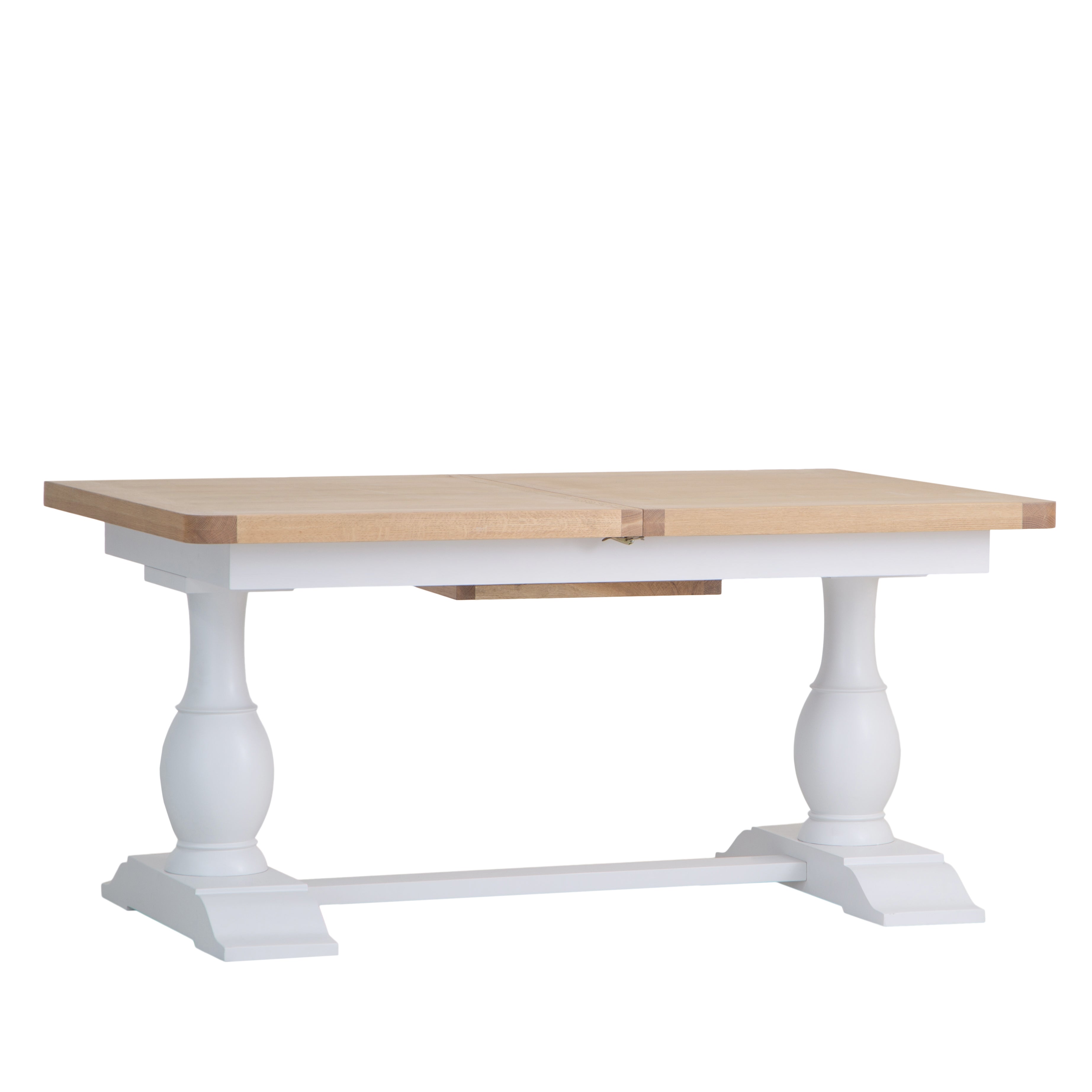 Country Living, White Painted & Oak - 1.6m Extending Dining Table
