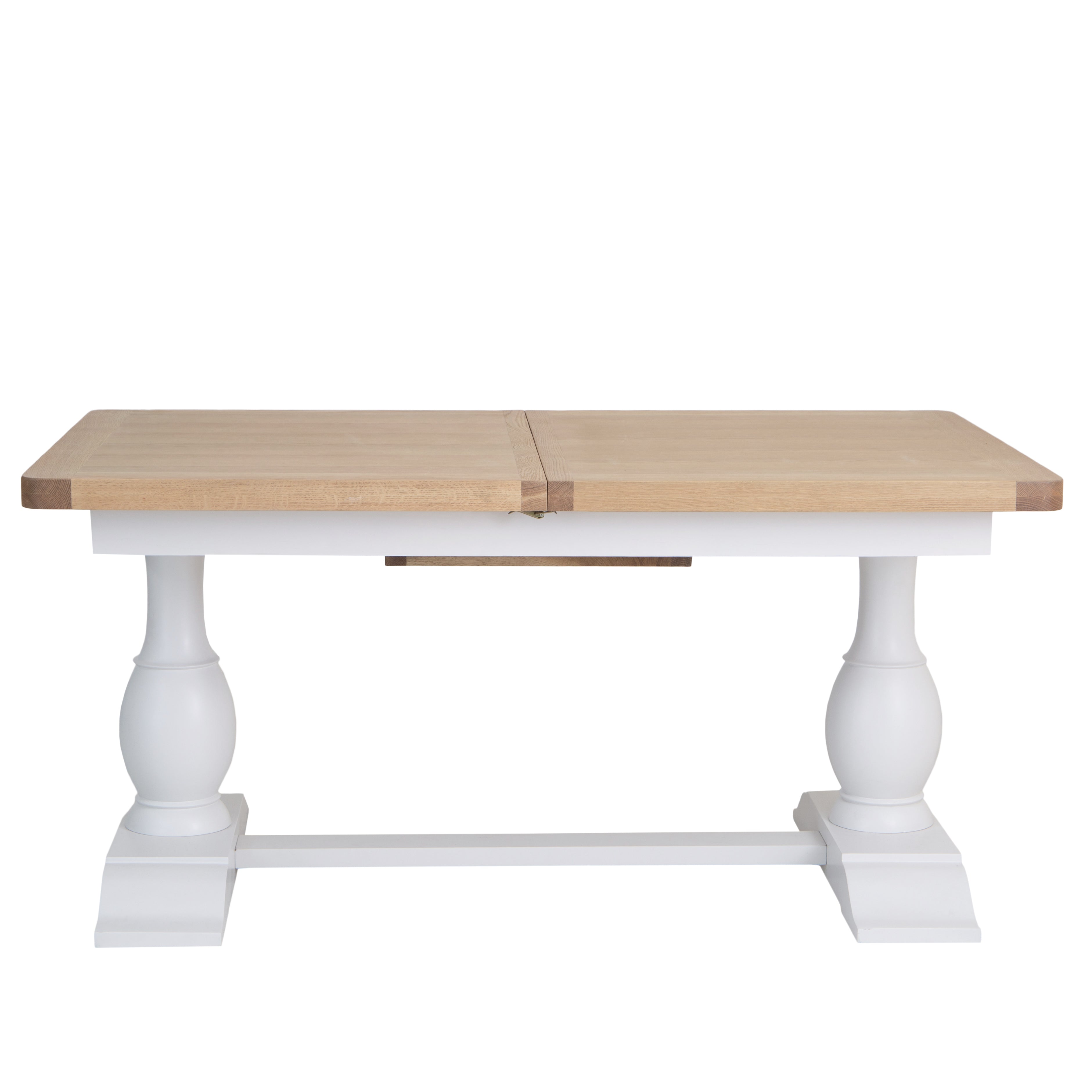 Country Living, White Painted & Oak - 1.6m Extending Dining Table