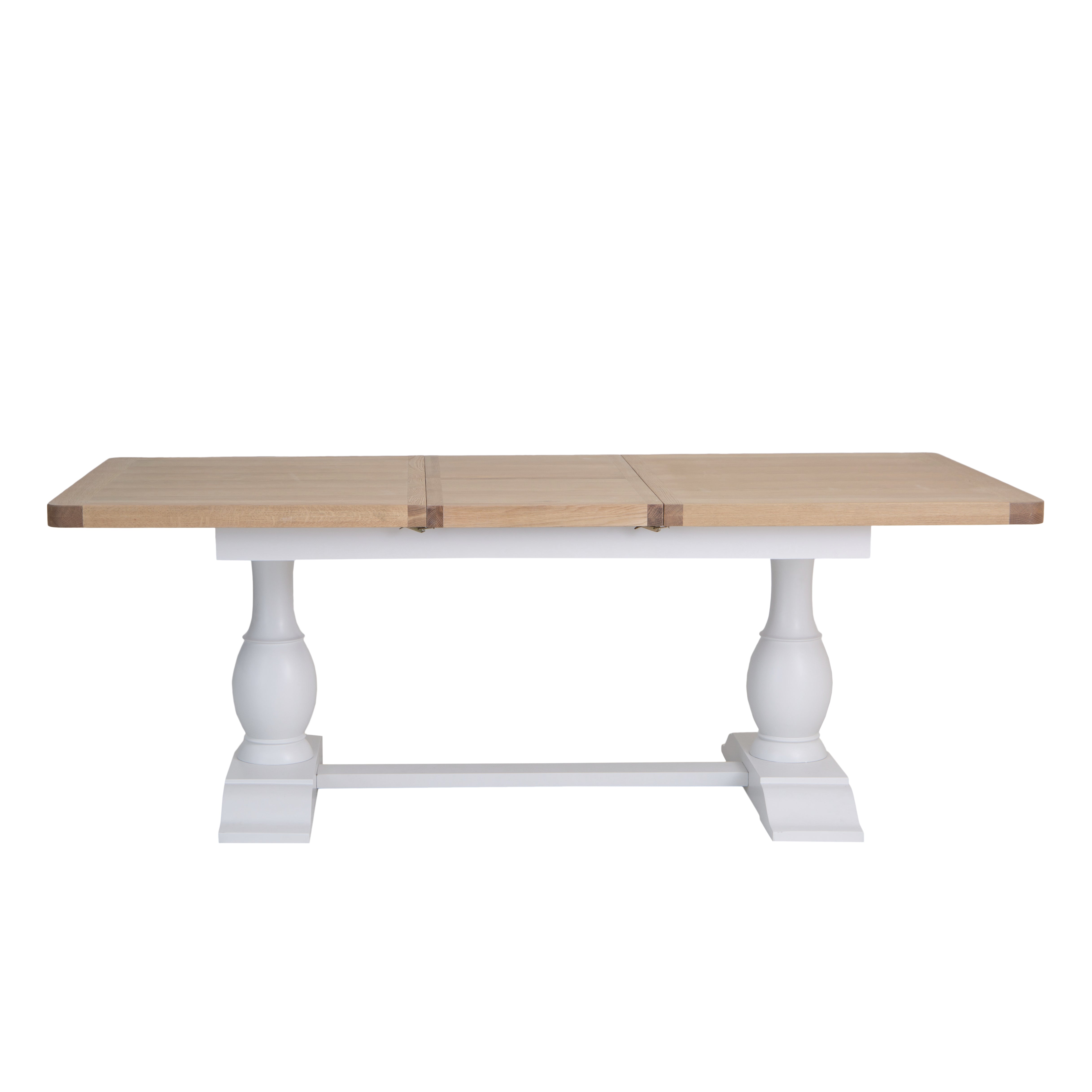 Country Living, White Painted & Oak - 1.6m Extending Dining Table