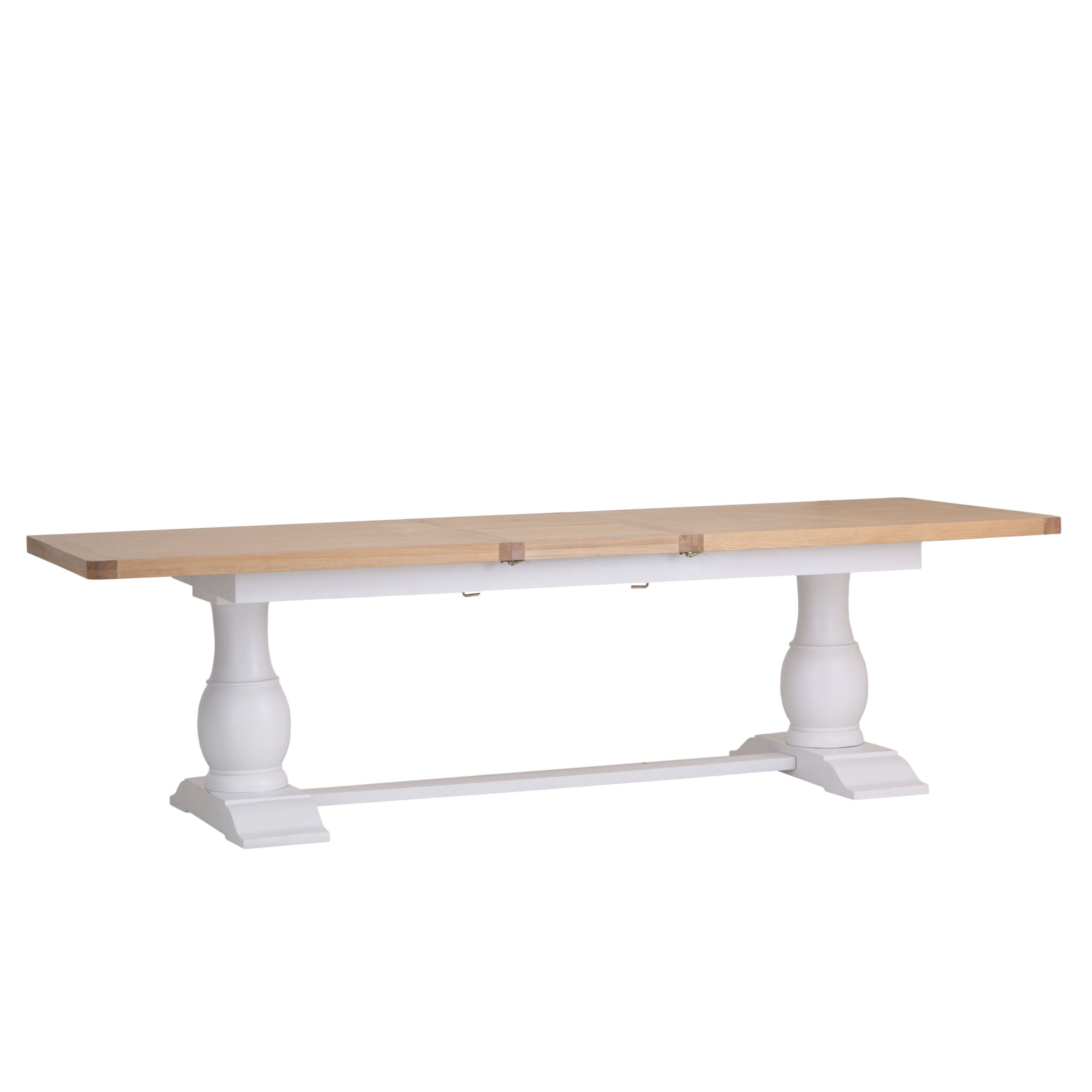 Country Living, White Painted & Oak - 2.2m Extending Dining Table