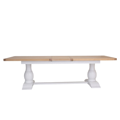 Country Living, White Painted & Oak - 2.2m Extending Dining Table