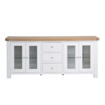 Country Living, White Painted & Oak - 4 Door Sideboard