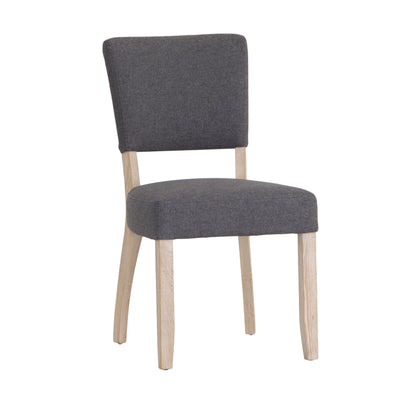 Country Living, White Painted & Oak - Grey Fabric Dining Chair