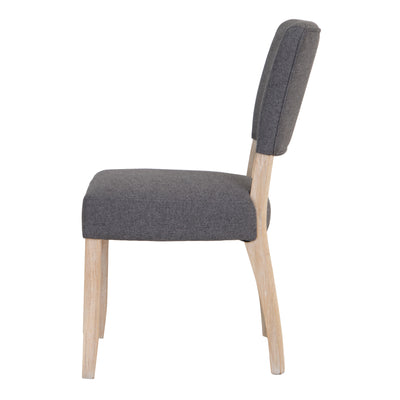 Country Living, White Painted & Oak - Grey Fabric Dining Chair