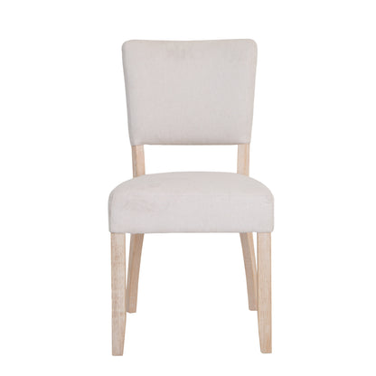 Country Living, White Painted & Oak - Natural Fabric Dining Chair