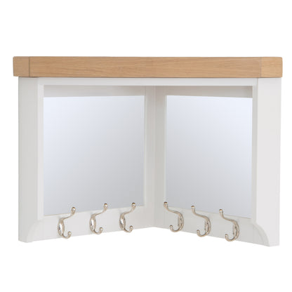 Country Living, White Painted & Oak - Corner Hall Bench TOP