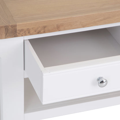 Country Living, White Painted & Oak - Coffee Table with Drawers