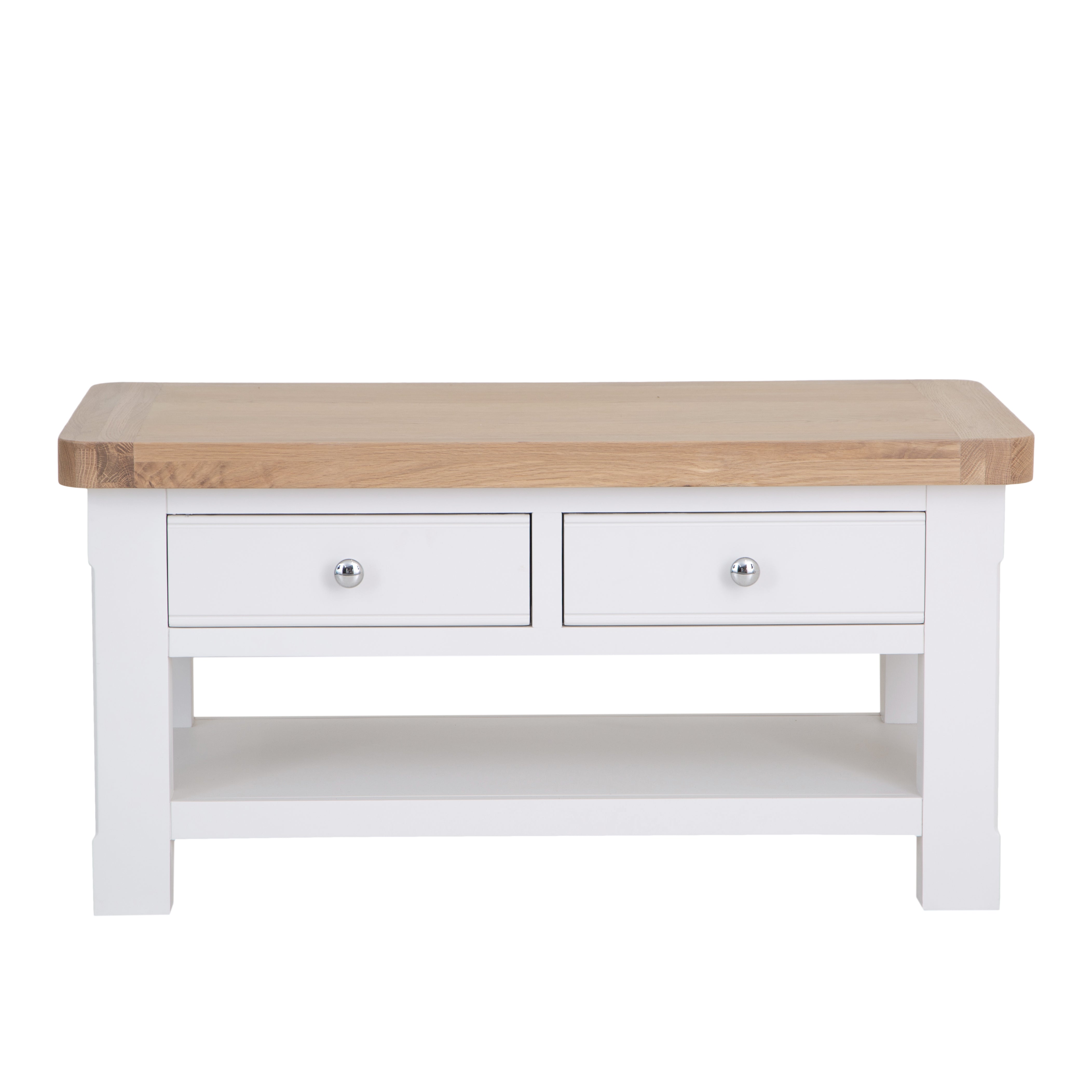 Country Living, White Painted & Oak - Coffee Table with Drawers
