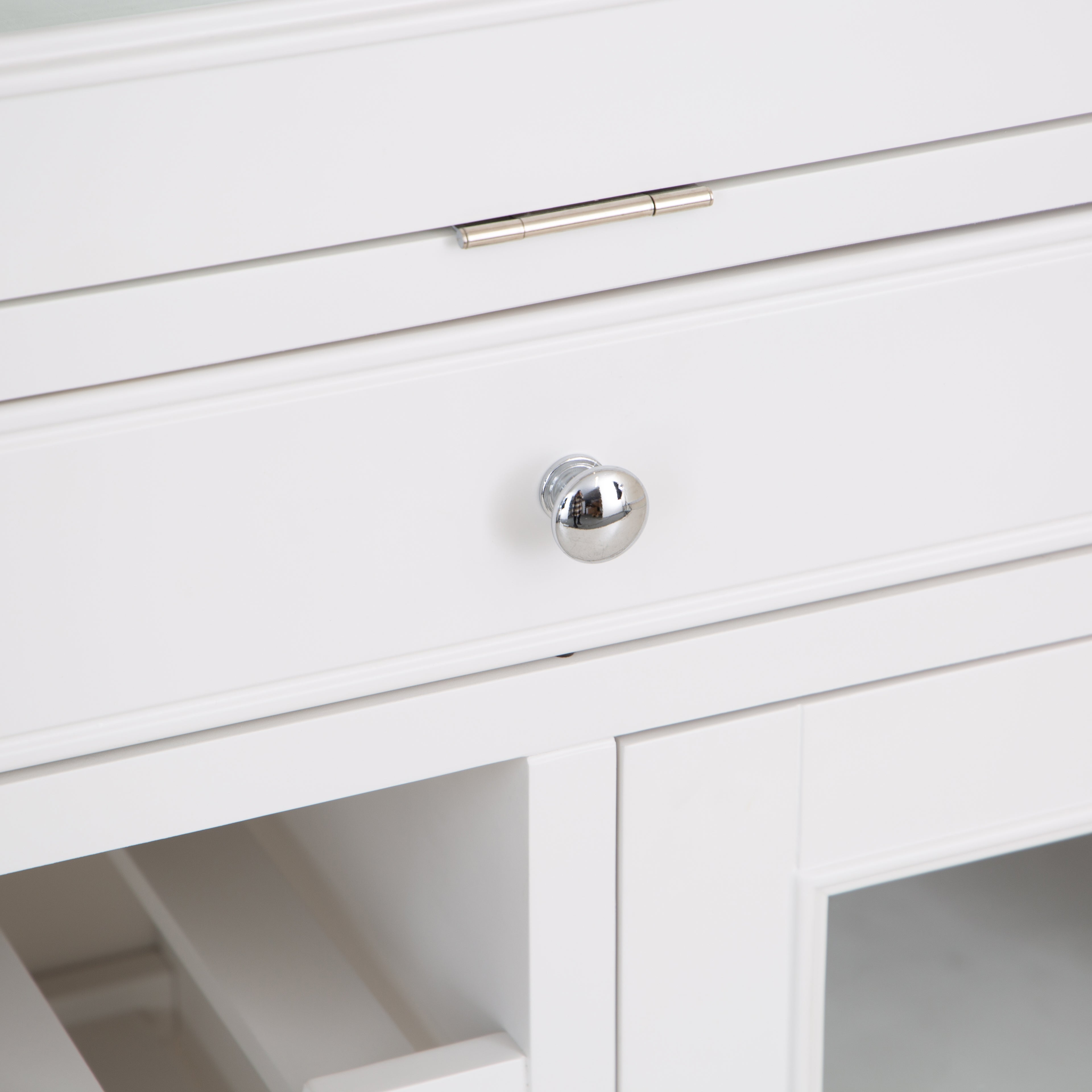 Country Living, White Painted & Oak - Drinks Cabinet Bureau