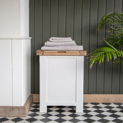 Country Living, White Painted & Oak - Laundry Box