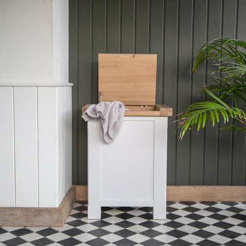 Country Living, White Painted & Oak - Laundry Box