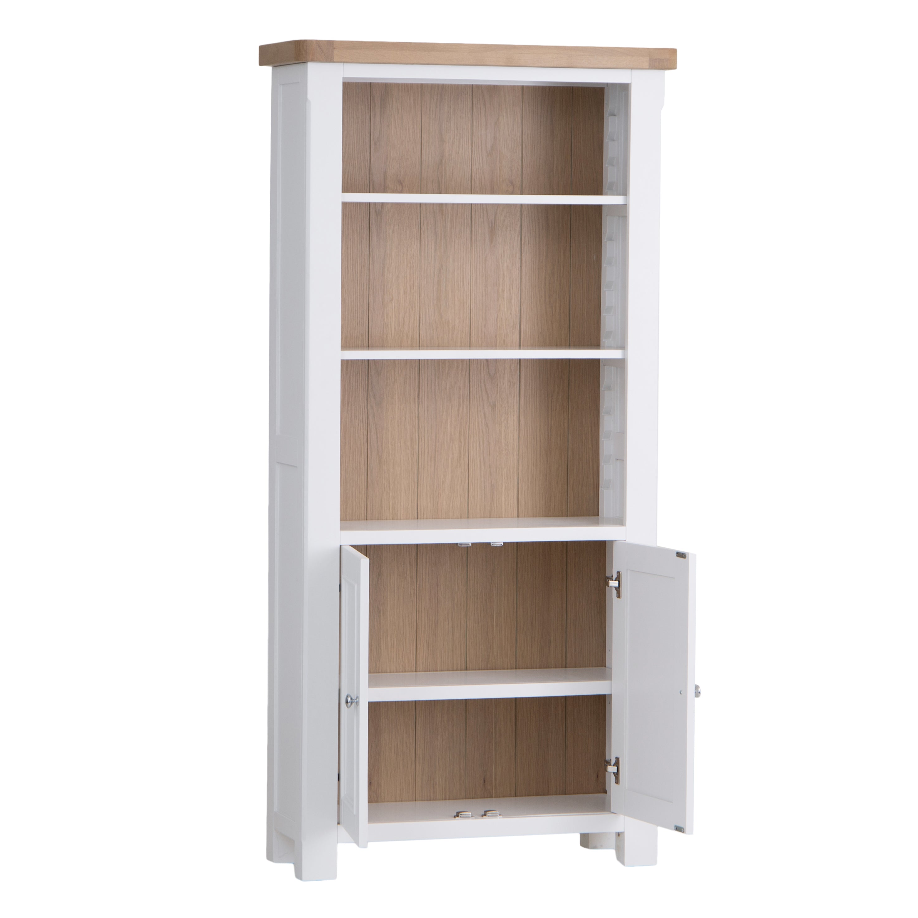 Country Living, White Painted & Oak - Large Bookcase