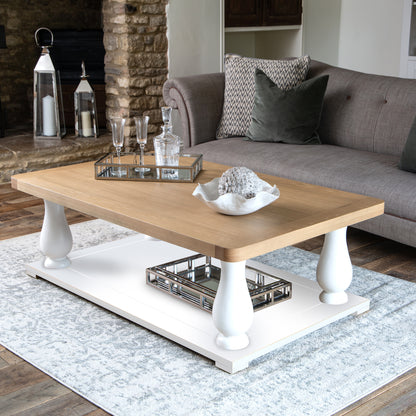 Country Living, White Painted & Oak - Large Coffee Table