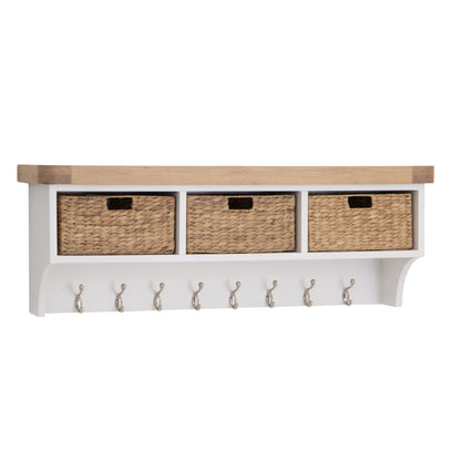 Country Living, White Painted & Oak - Large Hall Bench TOP