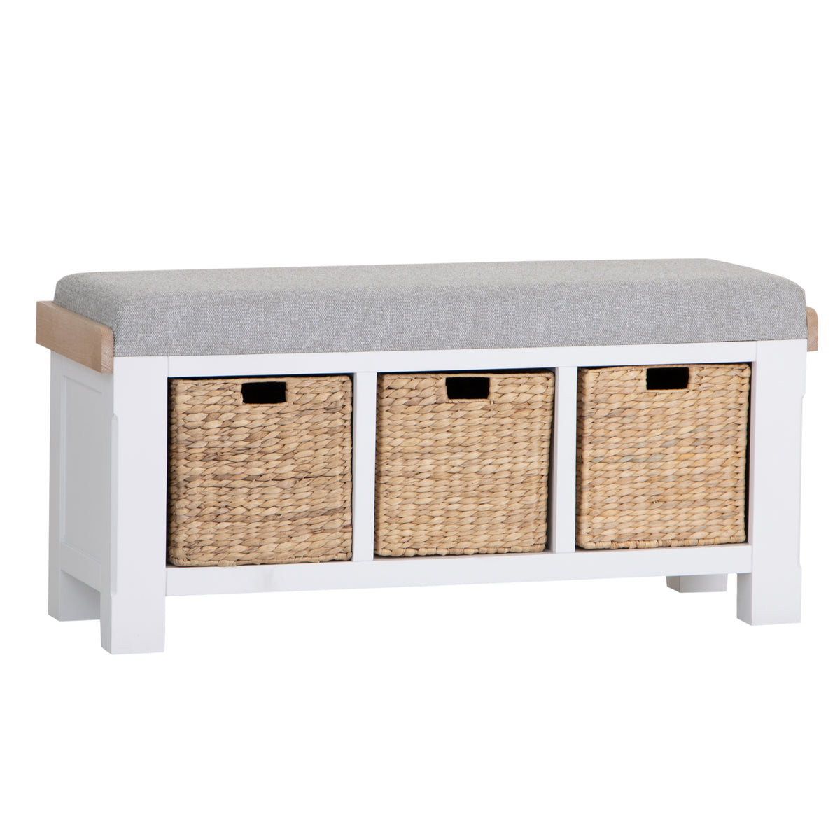 Country Living, White Painted & Oak - Large Hall Bench