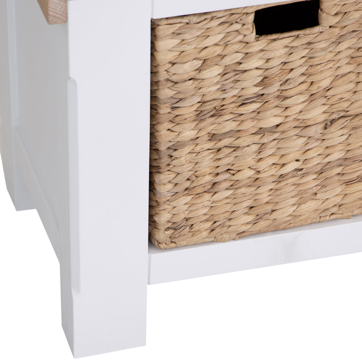 Country Living, White Painted & Oak - Large Hall Bench