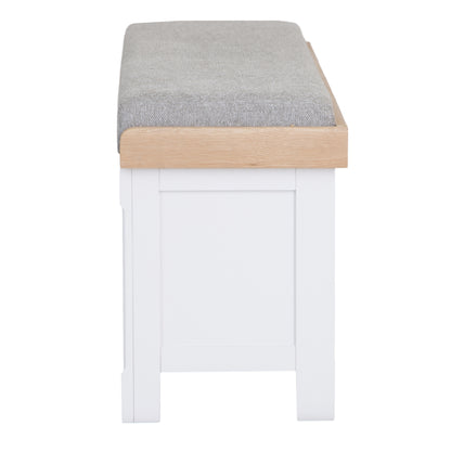Country Living, White Painted & Oak - Large Hall Bench