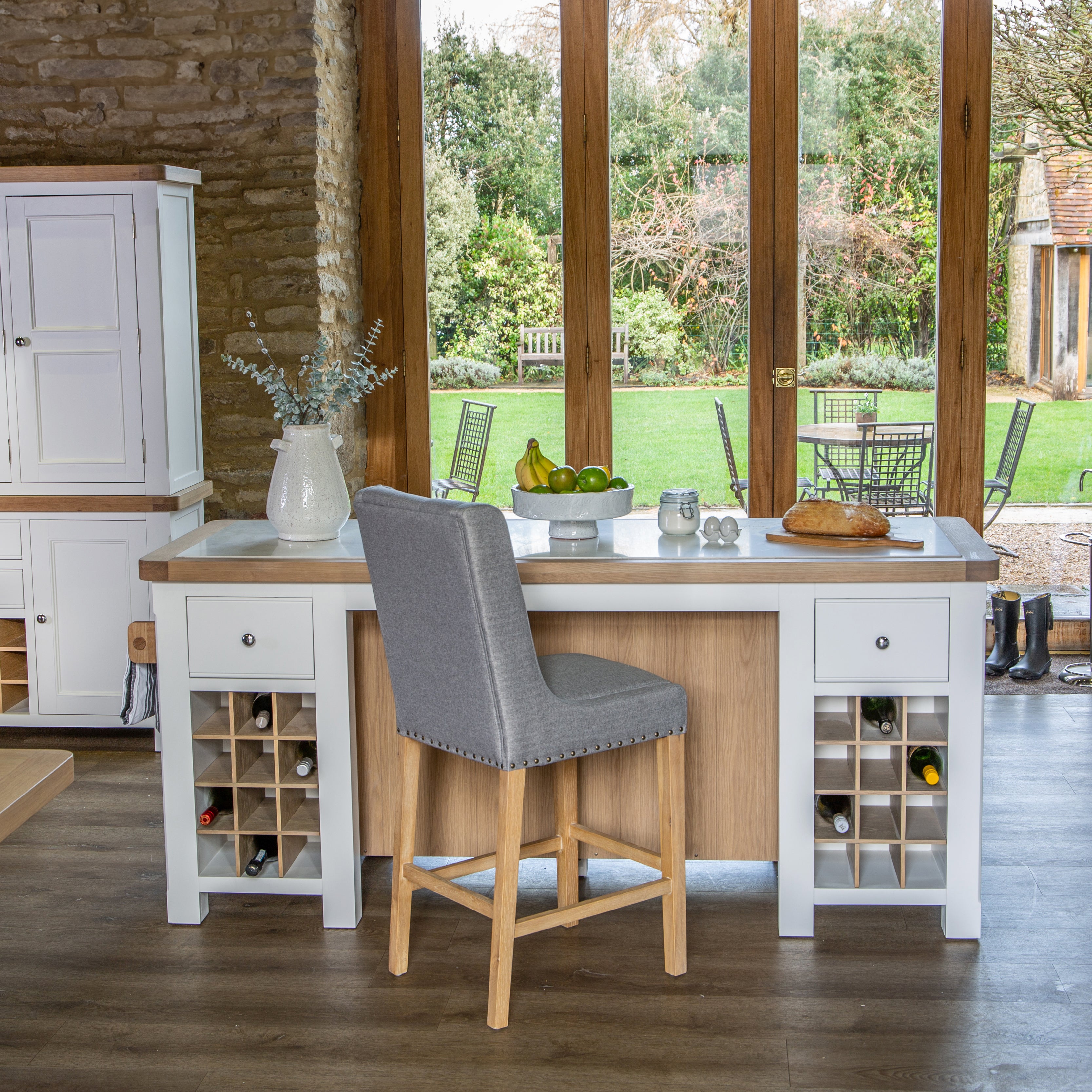 Country Living, White Painted & Oak - Extra Large Kitchen Island