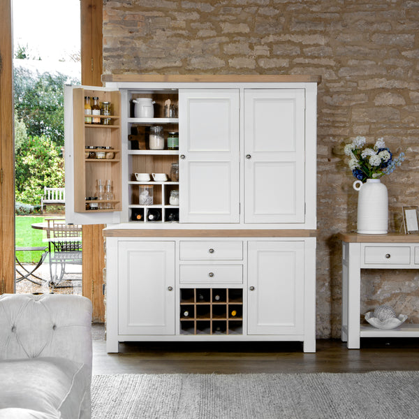 Country Living White Painted Oak Larder Unit TOP